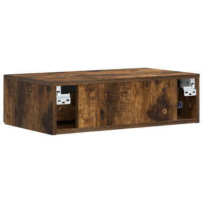 Wall-Mounted Side Table Smoked Oak 59 x 34.5 x 17 cm