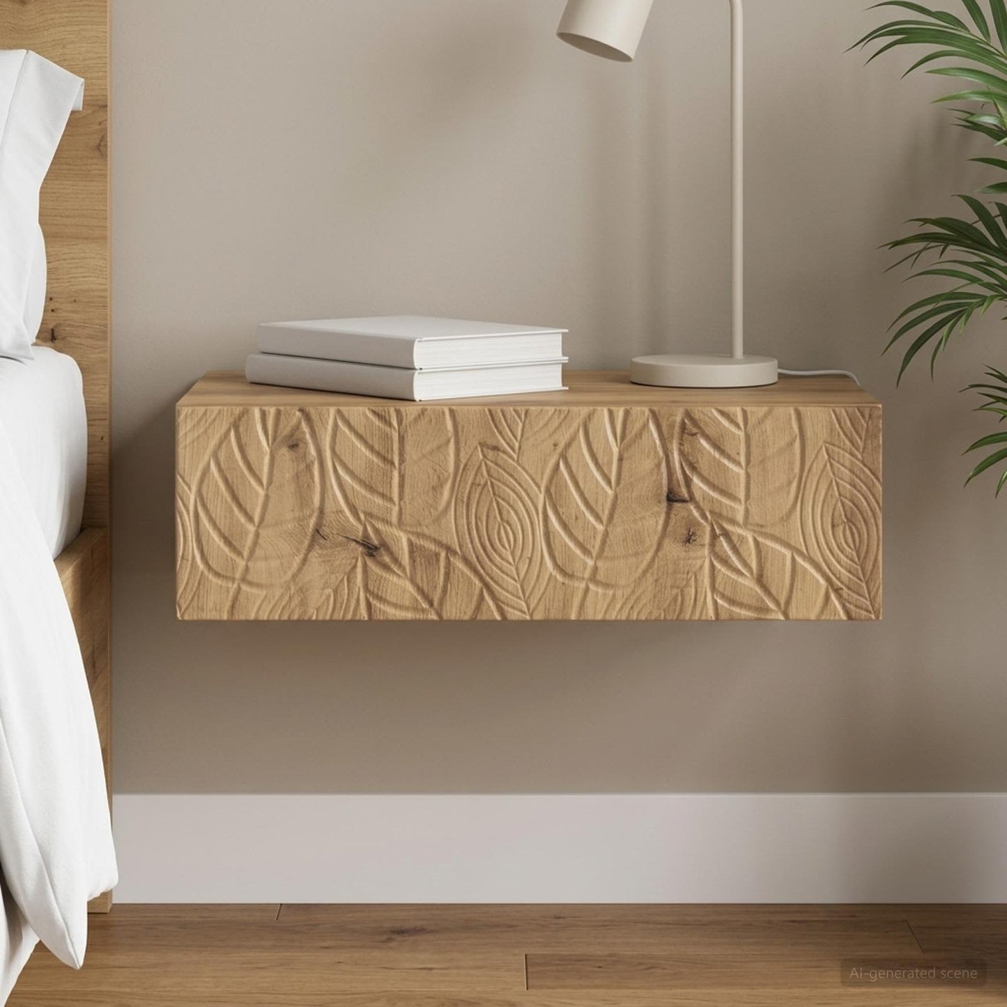 Wall-Mounted Side Table 59 x 34.5 x 17 cm Engineered Wood