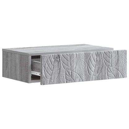 Wall-Mounted Side Table Grey Sonoma 87.5 x 34.5 x 17 cm