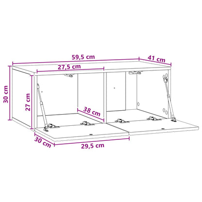 Wall-Mounted TV Cabinet 59.5 x 41 x 30 cm White Engineered Wood