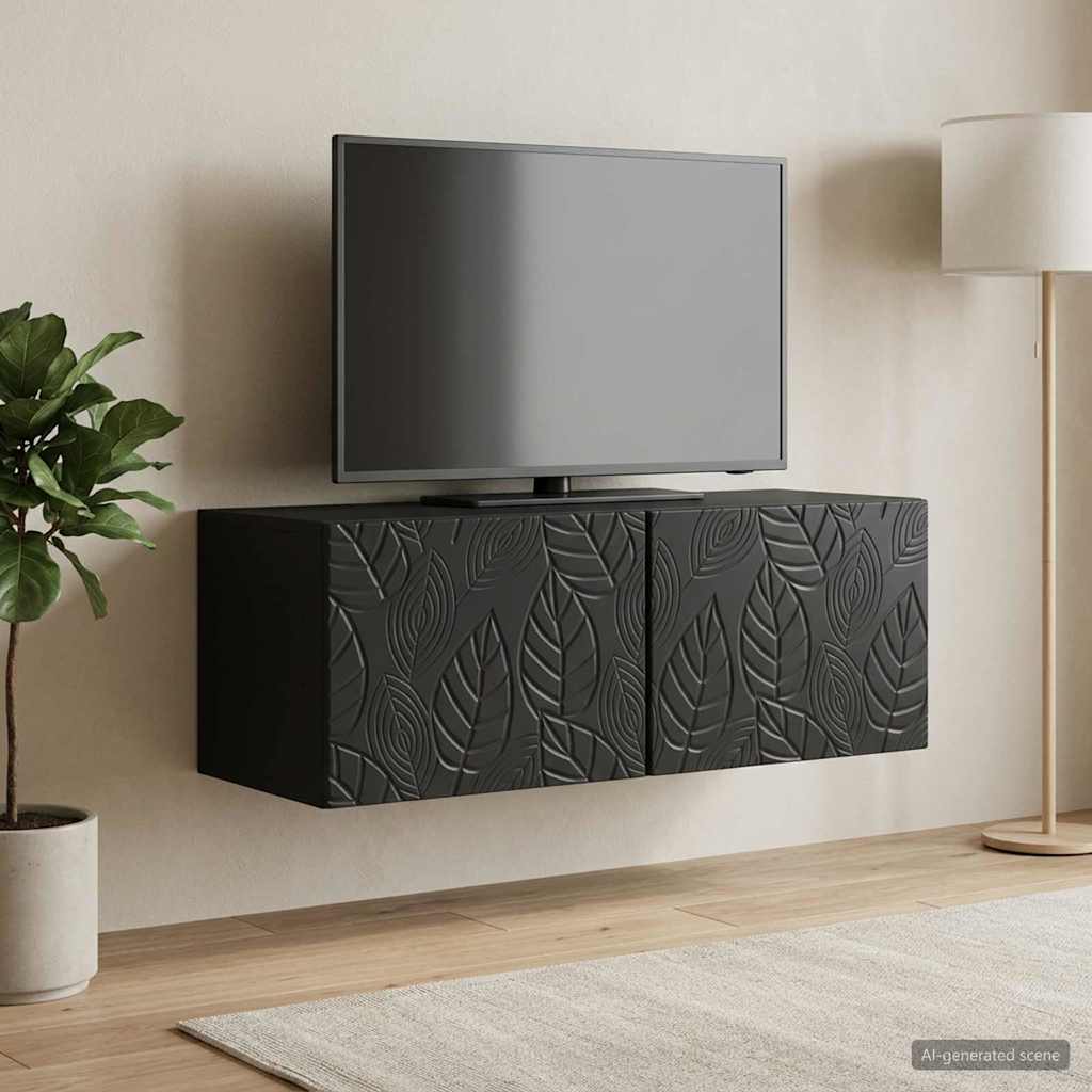 Wall-Mounted TV Cabinet 59.5 x 41 x 30 cm Black Engineered Wood