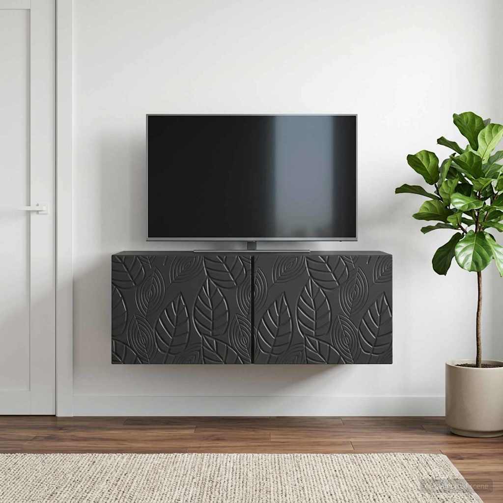 Wall-Mounted TV Cabinet 59.5 x 41 x 30 cm Black Engineered Wood
