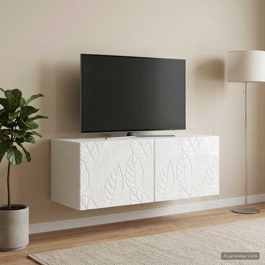 Wall-Mounted TV Cabinet 59.5 x 41 x 30 cm High Gloss White