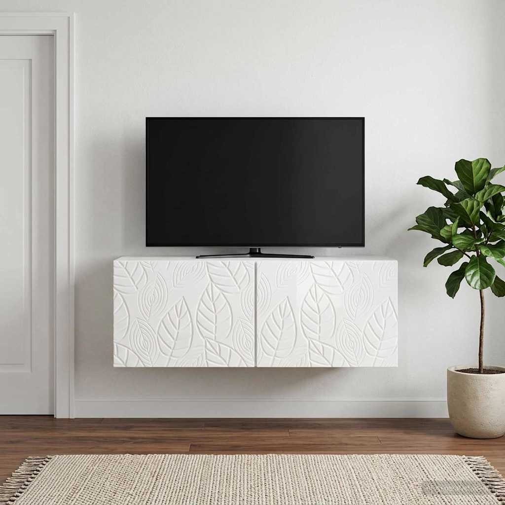 Wall-Mounted TV Cabinet 59.5 x 41 x 30 cm High Gloss White
