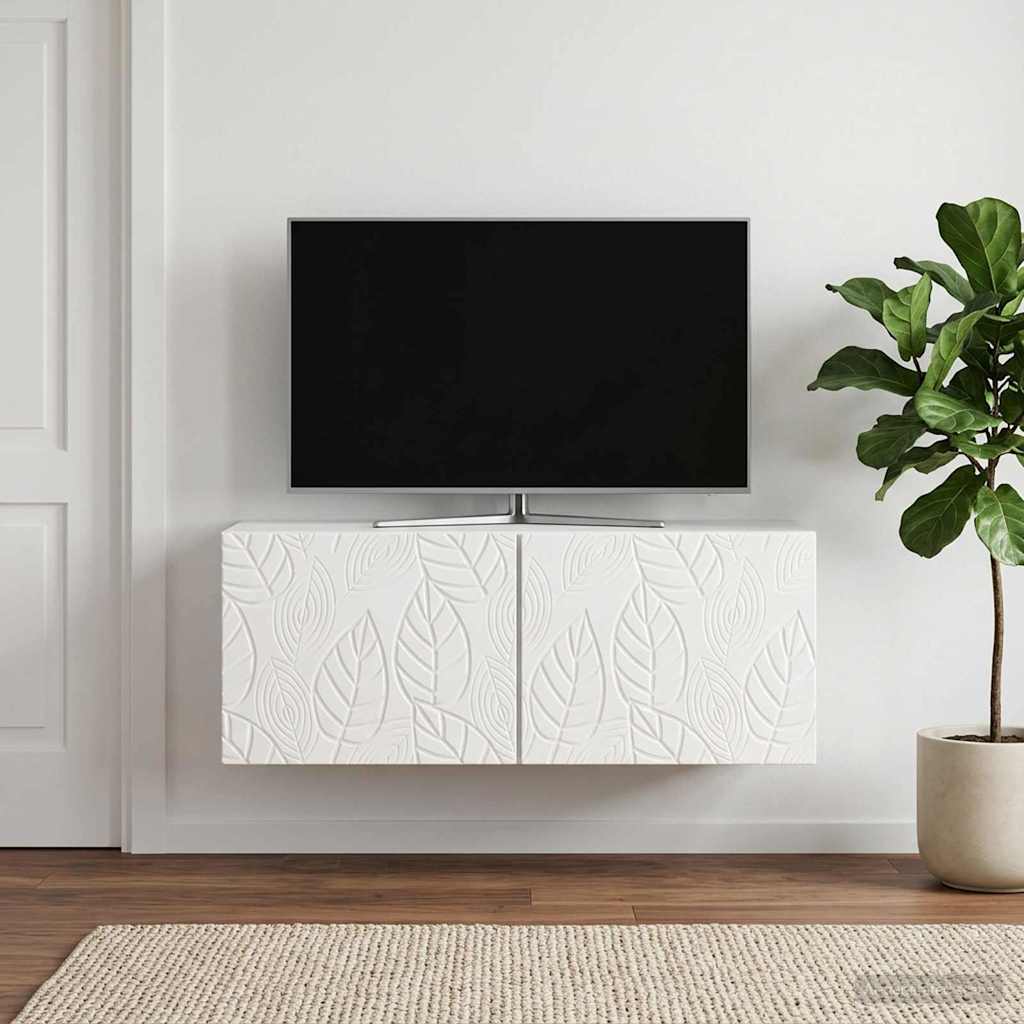 Wall-Mounted TV Cabinet 98 x 41 x 30 cm High Gloss White