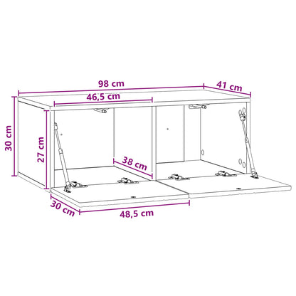 Wall-Mounted TV Cabinet 98 x 41 x 30 cm High Gloss White