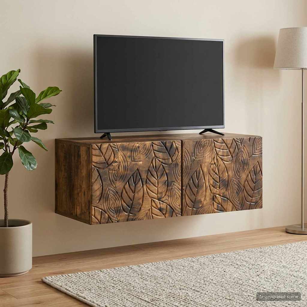 Wall-Mounted TV Cabinet 98 x 41 x 30 cm Smoked Oak