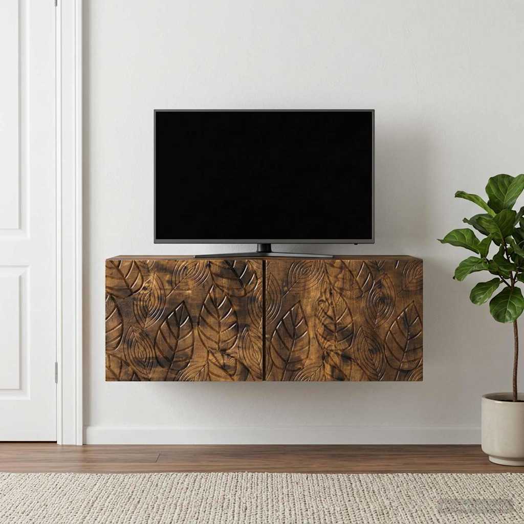Wall-Mounted TV Cabinet 98 x 41 x 30 cm Smoked Oak