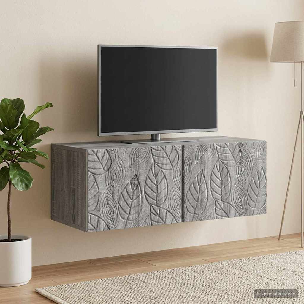 Wall-Mounted TV Cabinet 98 x 41 x 30 cm Grey Sonoma