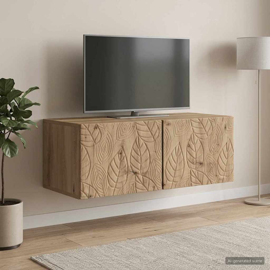 Wall-Mounted TV Cabinet 98 x 41 x 30 cm Artisan Oak