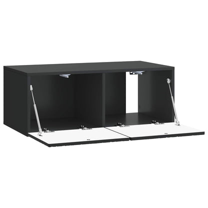 Wall-Mounted TV Cabinet 59.5 x 31 cm Black Engineered Wood