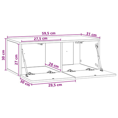 Wall-Mounted TV Cabinet 59.5 x 31 cm Smoked Oak Engineered Wood