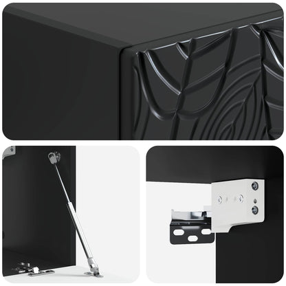 Wall-Mounted TV Cabinet 78.5 x 31 cm Black Engineered Wood