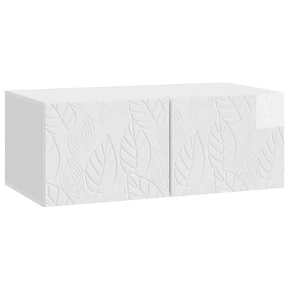 Wall-Mounted TV Cabinet 98 x 31 cm High Gloss White