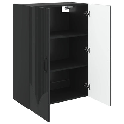 Wall-Mounted Cabinet Black 66 x 34.5 x 90 cm Engineered Wood