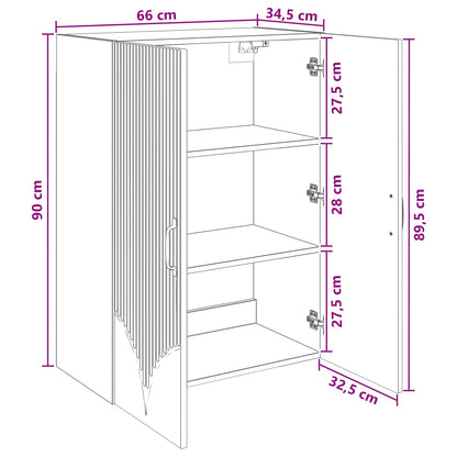 Wall-Mounted Cabinet Smoked Oak 66 x 34.5 x 90 cm