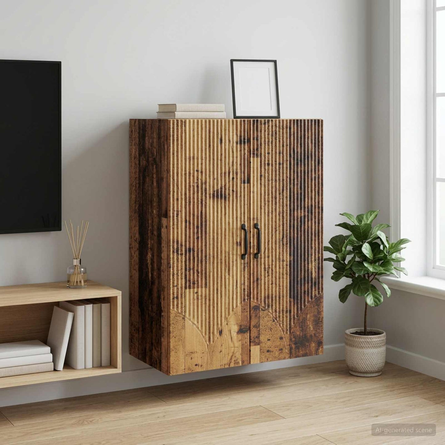 Wall-Mounted Cabinet 66 x 34.5 x 90 cm Engineered Wood Old Wood