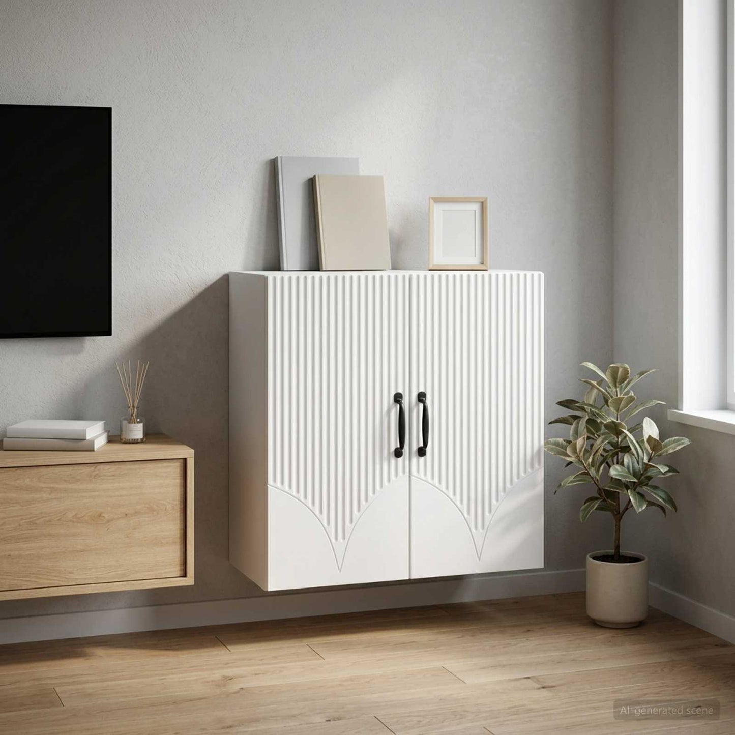 Wall-Mounted Cabinet White 59 x 31 x 60 cm Engineered Wood