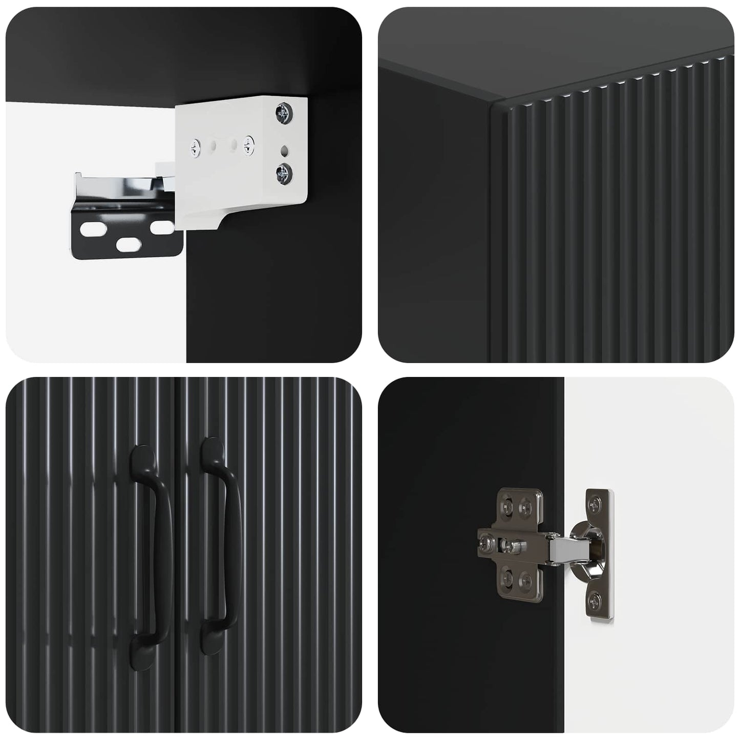 Wall-Mounted Cabinet 59 x 31 x 60 cm Engineered Wood Black