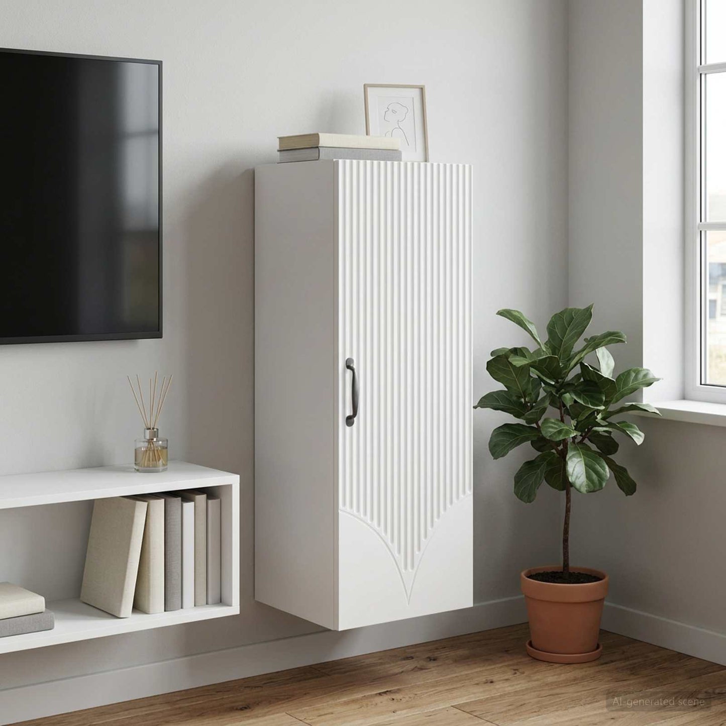 Wall-Mounted Cabinet White 33 x 34.5 x 90 cm Engineered Wood