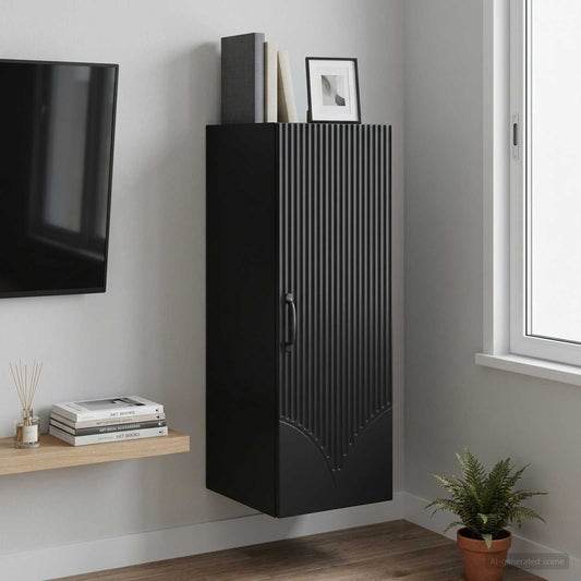 Wall-Mounted Cabinet 33 x 34.5 x 90 cm Engineered Wood Black