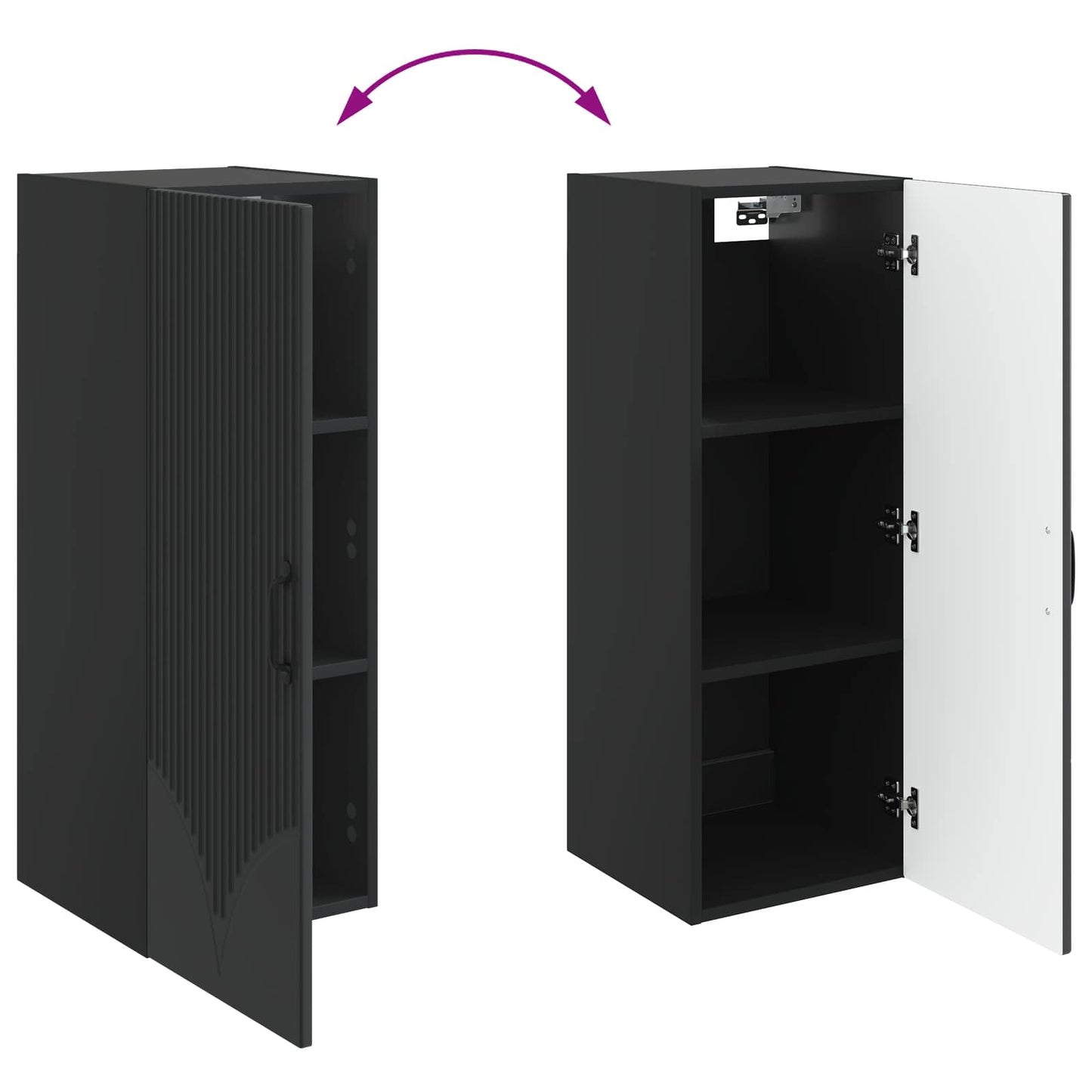 Wall-Mounted Cabinet 33 x 34.5 x 90 cm Engineered Wood Black