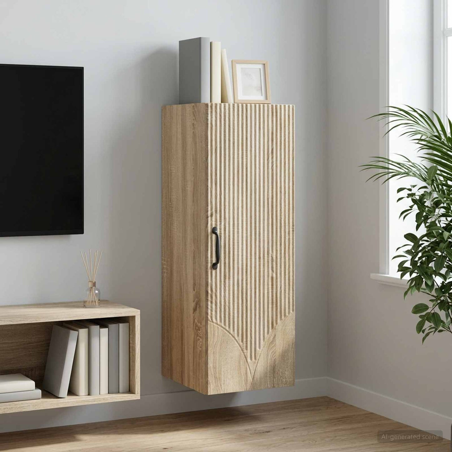 Wall-Mounted Cabinet 33 x 34.5 x 90 cm Engineered Wood