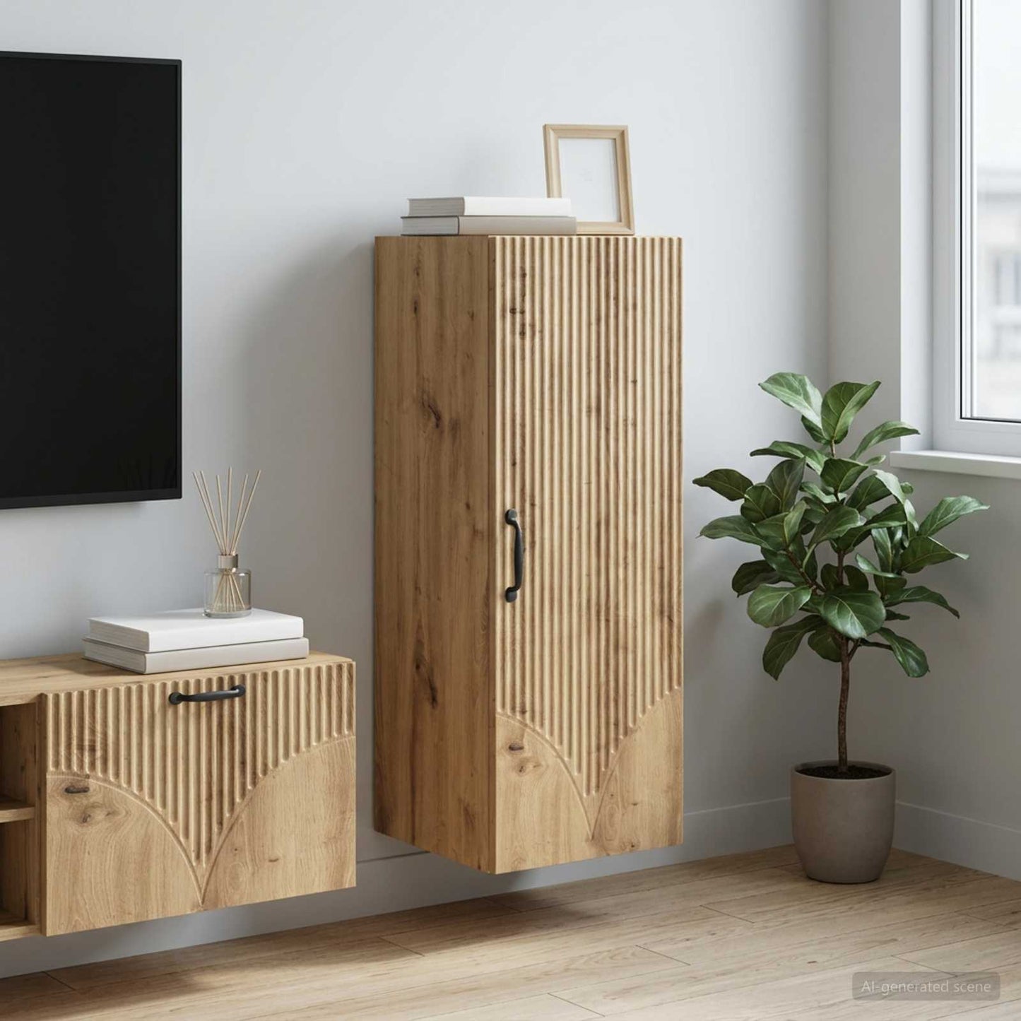 Wall-Mounted Cabinet 33 x 34.5 x 90 cm Engineered Wood