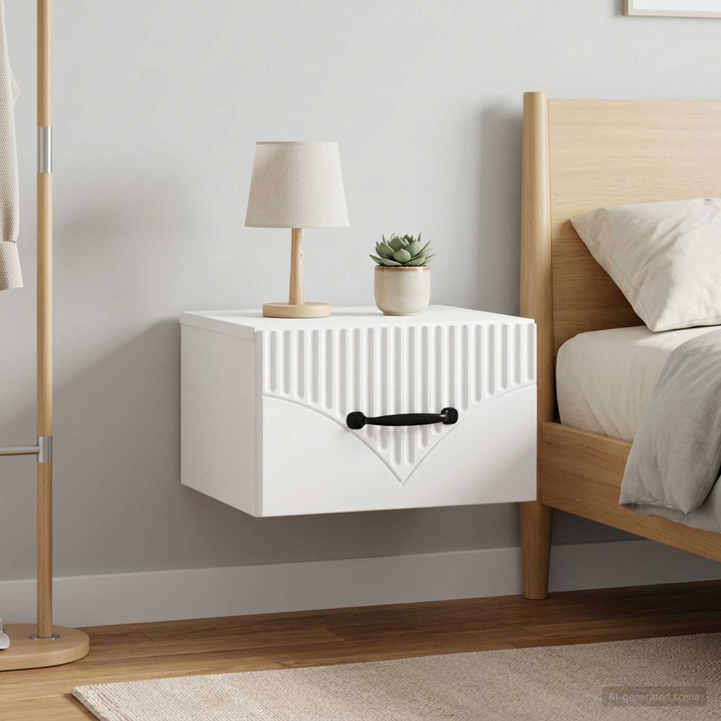 Wall-Mounted Bedside Cabinet 2 pcs White 34.5 x 33 x 20 cm