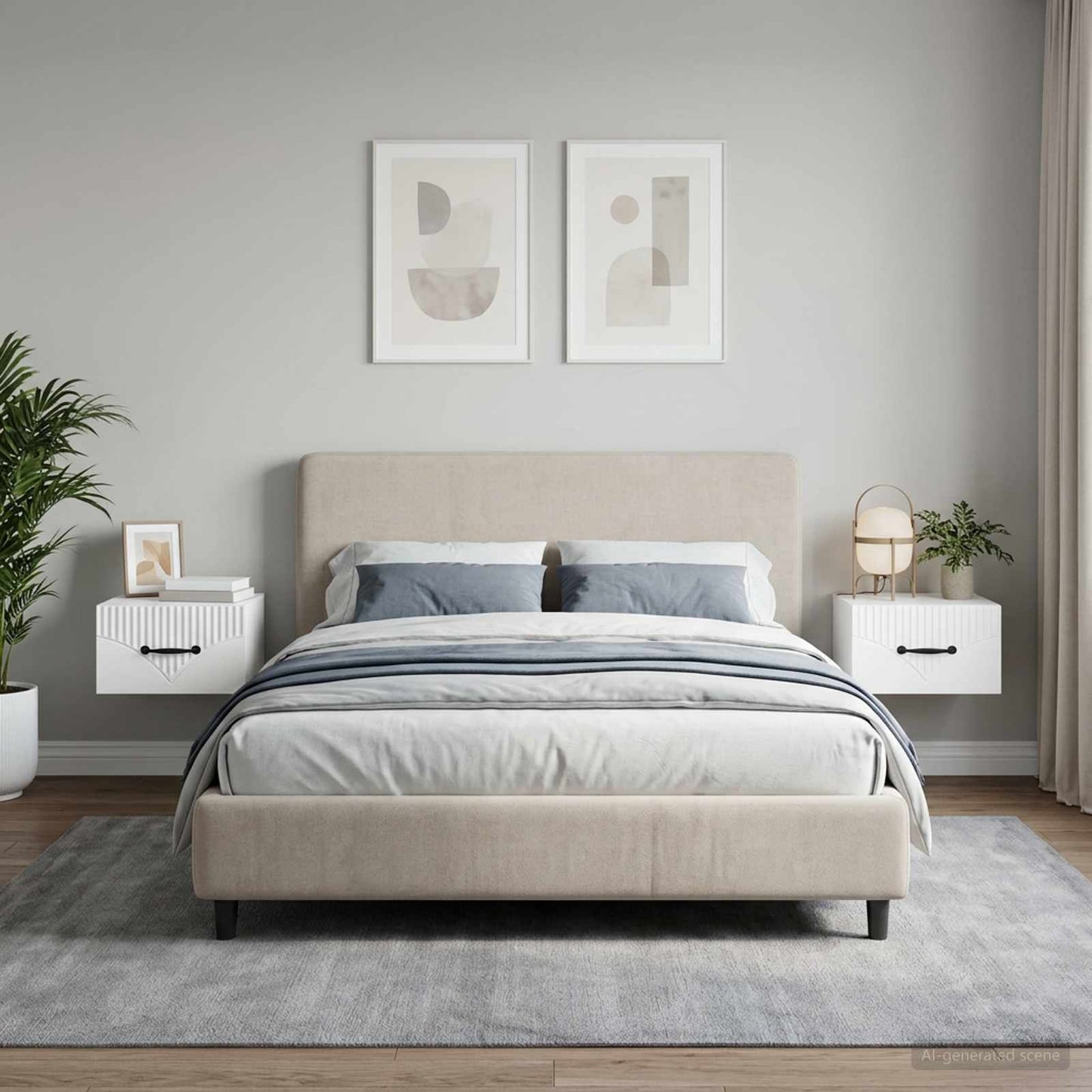 Wall-Mounted Bedside Cabinet 2 pcs White 34.5 x 33 x 20 cm