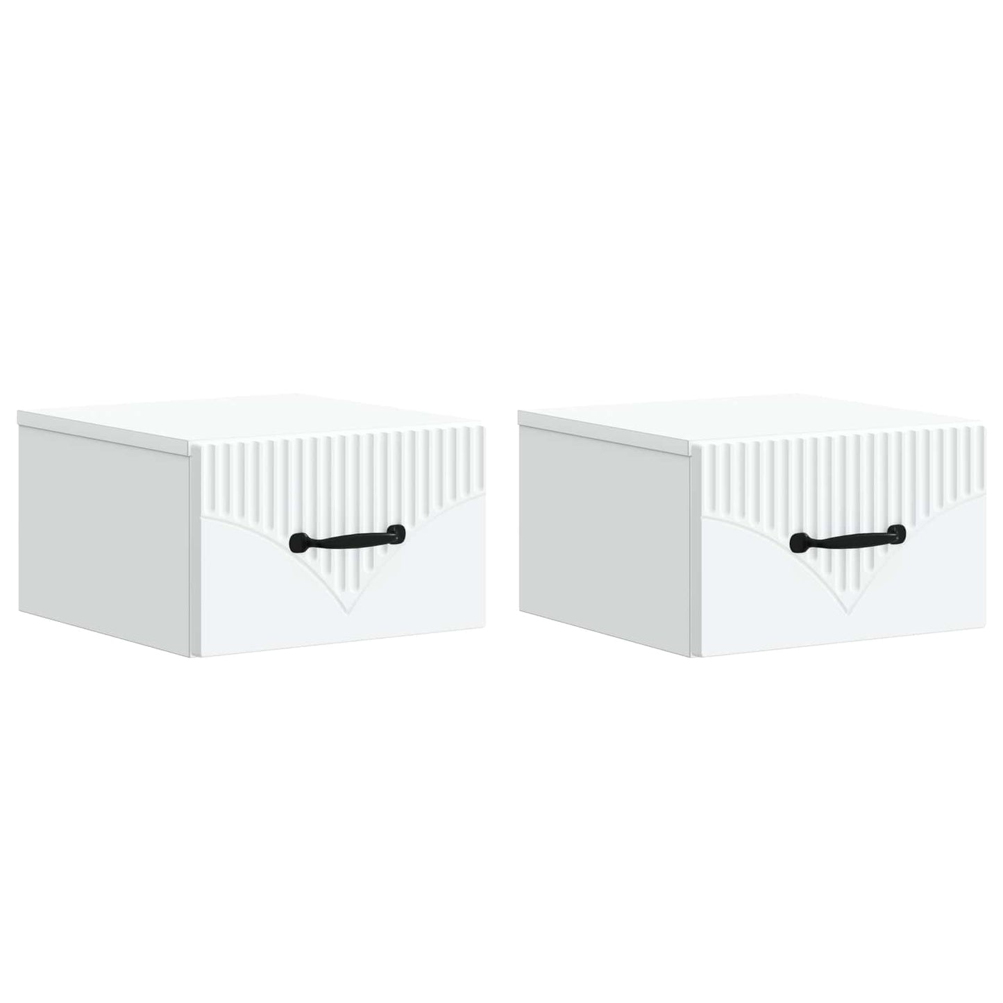 Wall-Mounted Bedside Cabinet 2 pcs White 34.5 x 33 x 20 cm