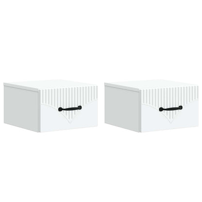 Wall-Mounted Bedside Cabinet 2 pcs White 34.5 x 33 x 20 cm