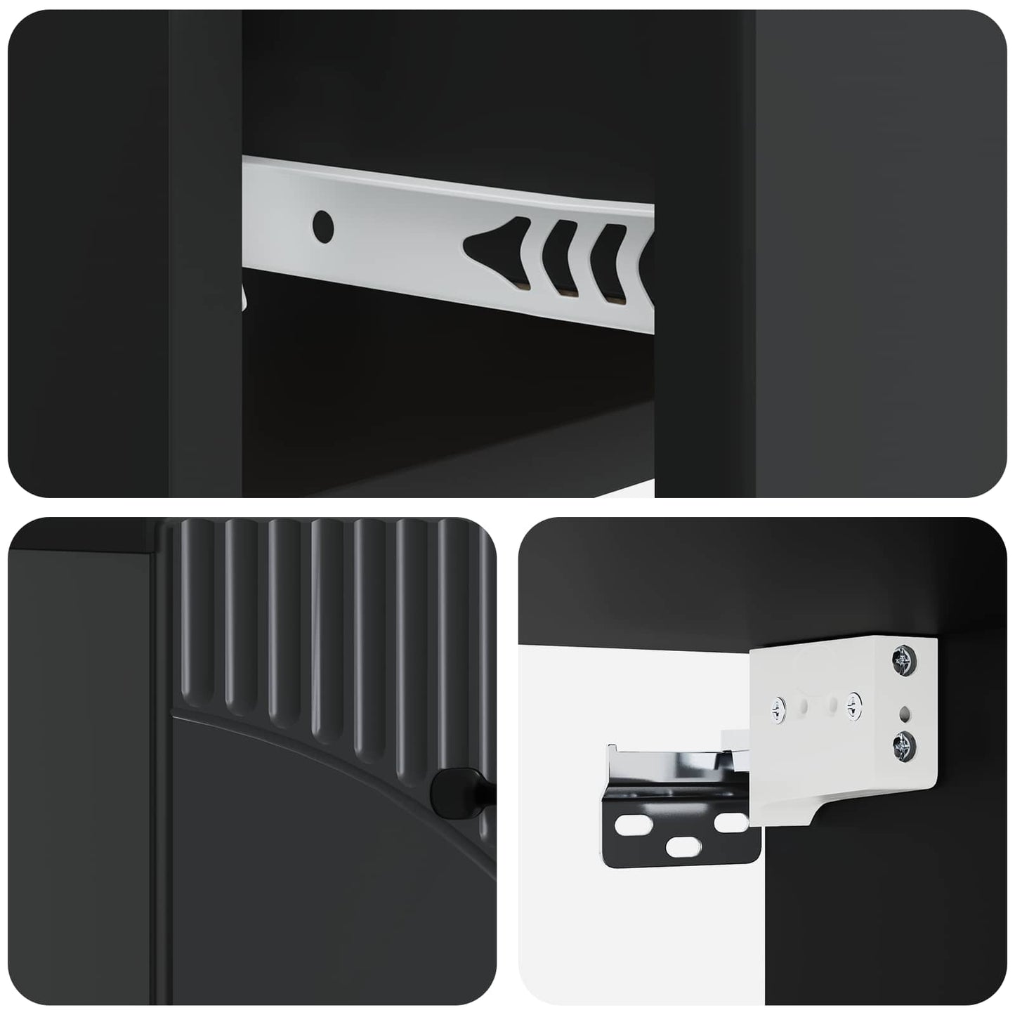 Wall-Mounted Bedside Cabinet 2 pcs Black 34.5 x 33 x 20 cm