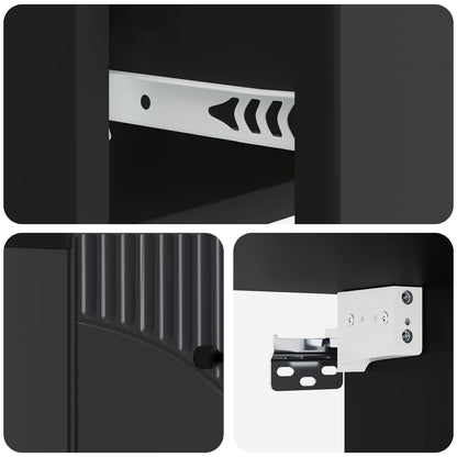 Wall-Mounted Bedside Cabinet 2 pcs Black 34.5 x 33 x 20 cm