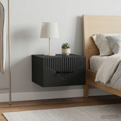 Wall-Mounted Bedside Cabinet 2 pcs Black 34.5 x 33 x 20 cm