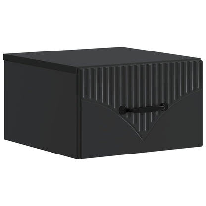 Wall-Mounted Bedside Cabinet 2 pcs Black 34.5 x 33 x 20 cm