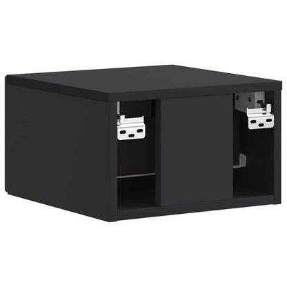 Wall-Mounted Bedside Cabinet 2 pcs Black 34.5 x 33 x 20 cm