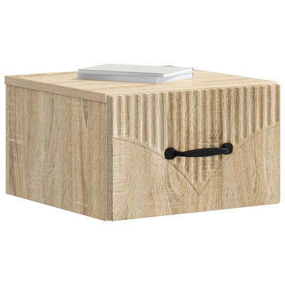 Wall-Mounted Bedside Cabinet Sonoma Oak 34.5 x 33 x 20 cm