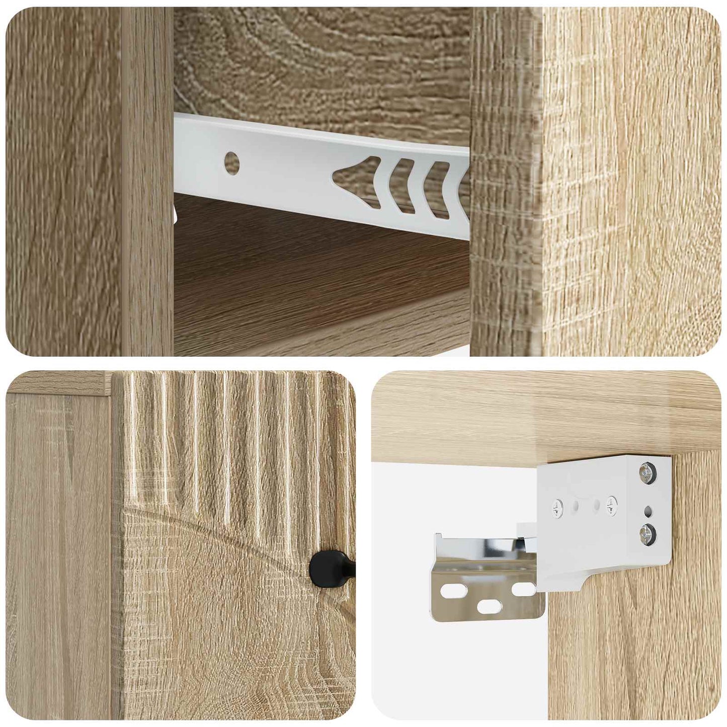 Wall-Mounted Bedside Cabinet 2 pcs Sonoma Oak 34.5 x 33 x 20 cm