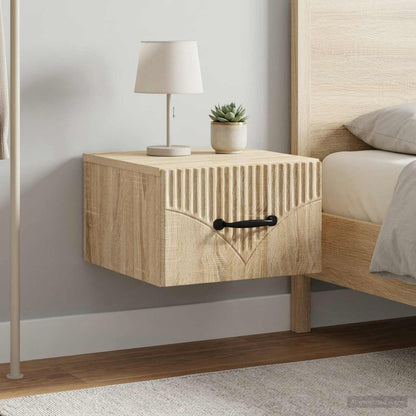 Wall-Mounted Bedside Cabinet 2 pcs Sonoma Oak 34.5 x 33 x 20 cm