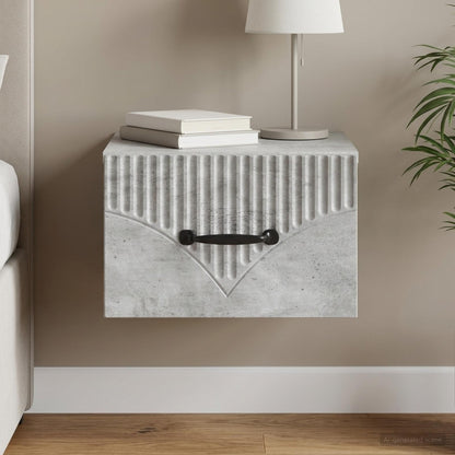 Wall-Mounted Bedside Cabinet Concrete Grey 34.5 x 33 x 20 cm