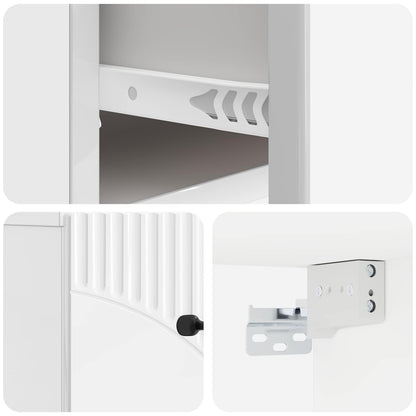 Wall-Mounted Bedside Cabinet High Gloss White 34.5 x 33 x 20 cm