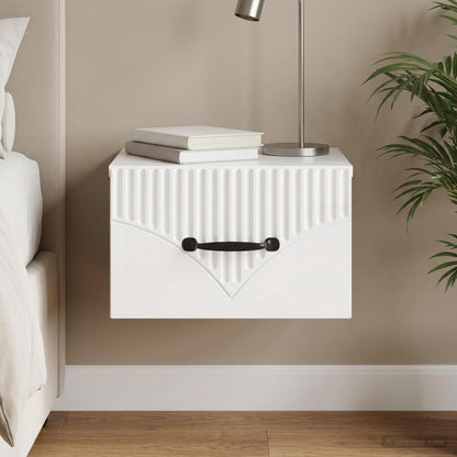 Wall-Mounted Bedside Cabinet High Gloss White 34.5 x 33 x 20 cm