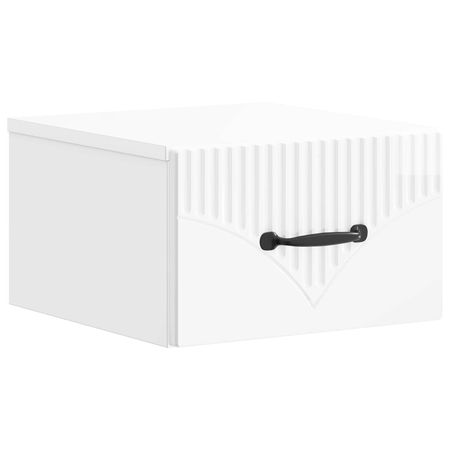 Wall-Mounted Bedside Cabinet High Gloss White 34.5 x 33 x 20 cm