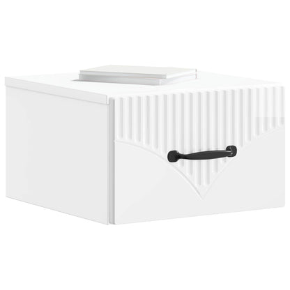 Wall-Mounted Bedside Cabinet High Gloss White 34.5 x 33 x 20 cm