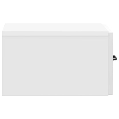 Wall-Mounted Bedside Cabinet High Gloss White 34.5 x 33 x 20 cm