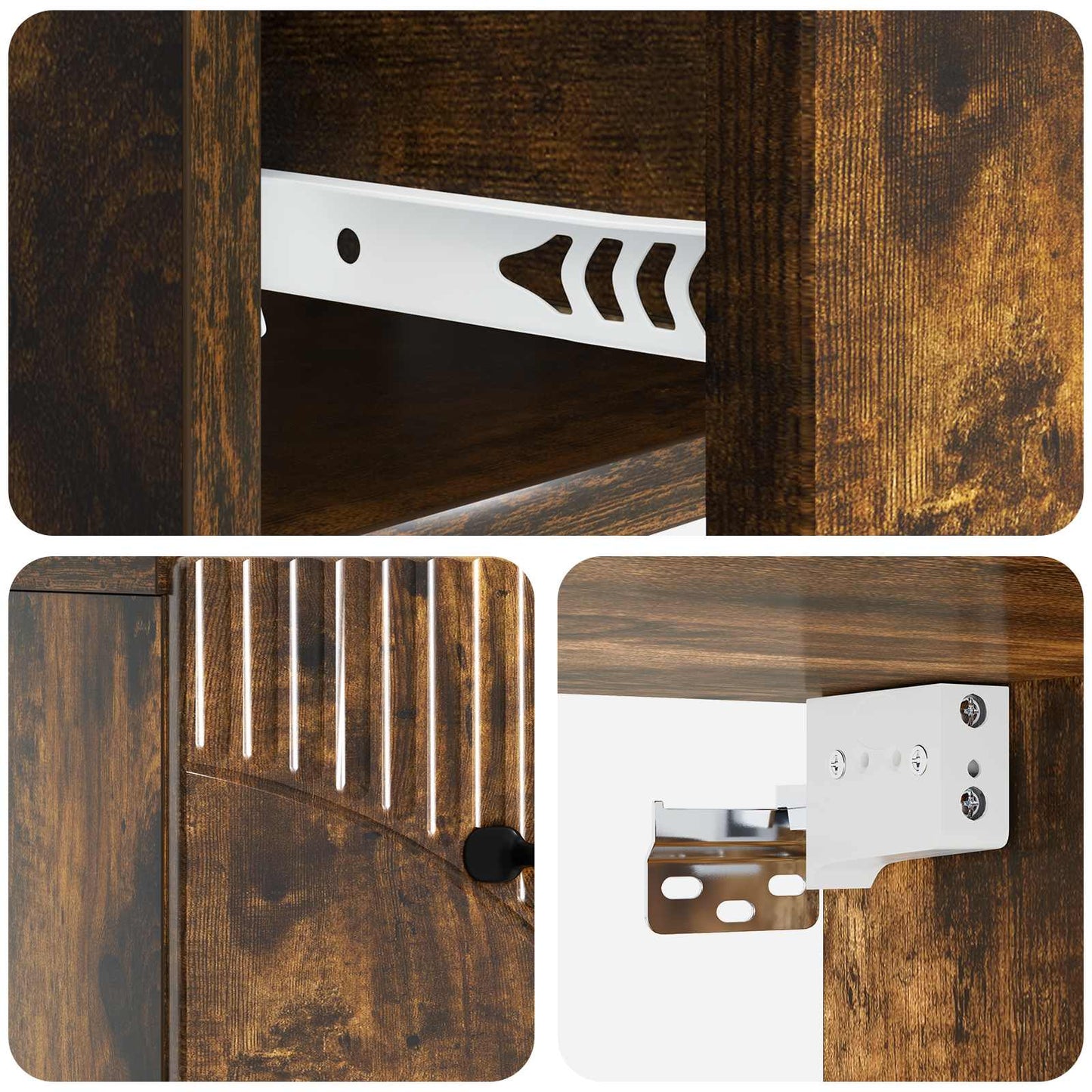 Wall-Mounted Bedside Cabinet Smoked Oak 34.5 x 33 x 20 cm