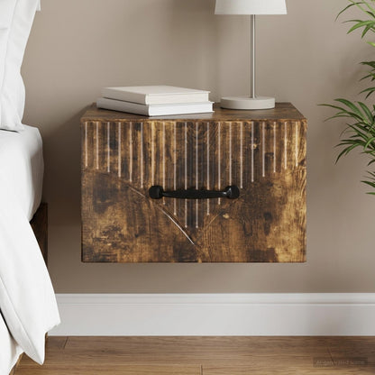 Wall-Mounted Bedside Cabinet Smoked Oak 34.5 x 33 x 20 cm