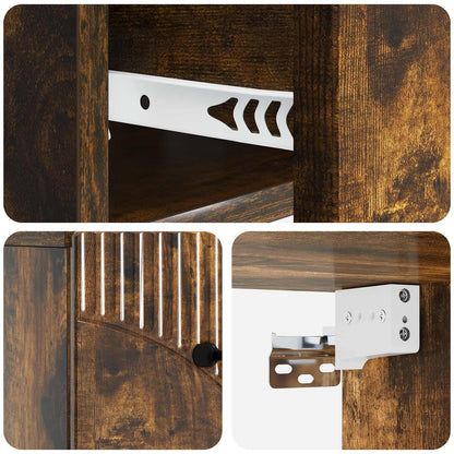 Wall-Mounted Bedside Cabinet 2 pcs Smoked Oak 34.5 x 33 x 20 cm