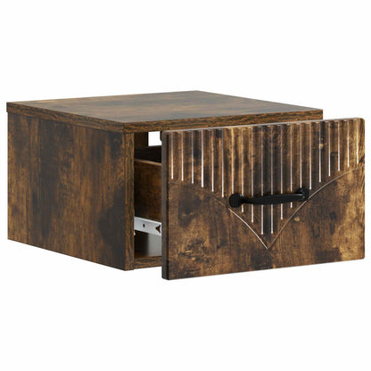 Wall-Mounted Bedside Cabinet 2 pcs Smoked Oak 34.5 x 33 x 20 cm